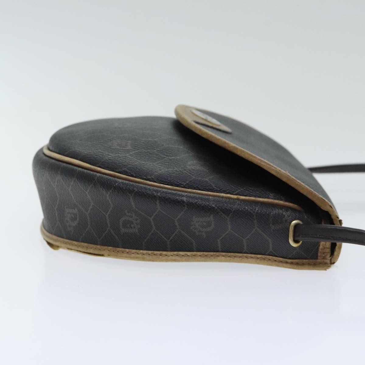 Dior DIOR Honeycomb Canvas Shoulder Bag Leather Black Gold Size ONE SIZE - 3 Thumbnail