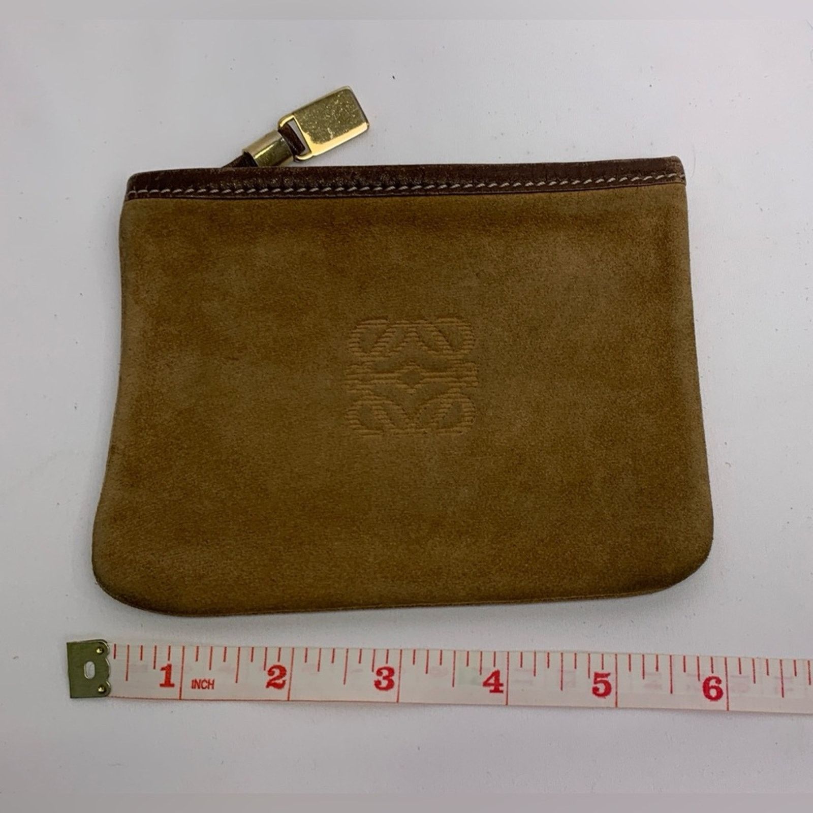 Loewe Loewe Tan Camel Suede Zip Pouch Size ONE SIZE - 11 Thumbnail