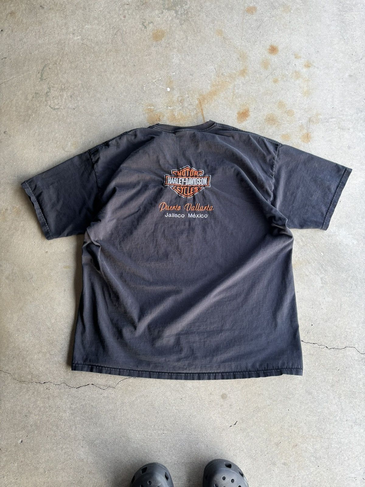 Harley Davidson Vintage 90s Harley Davidson Embroidered Faded Tee Size US XXL / EU 58 / 5 - 1 Thumbnail