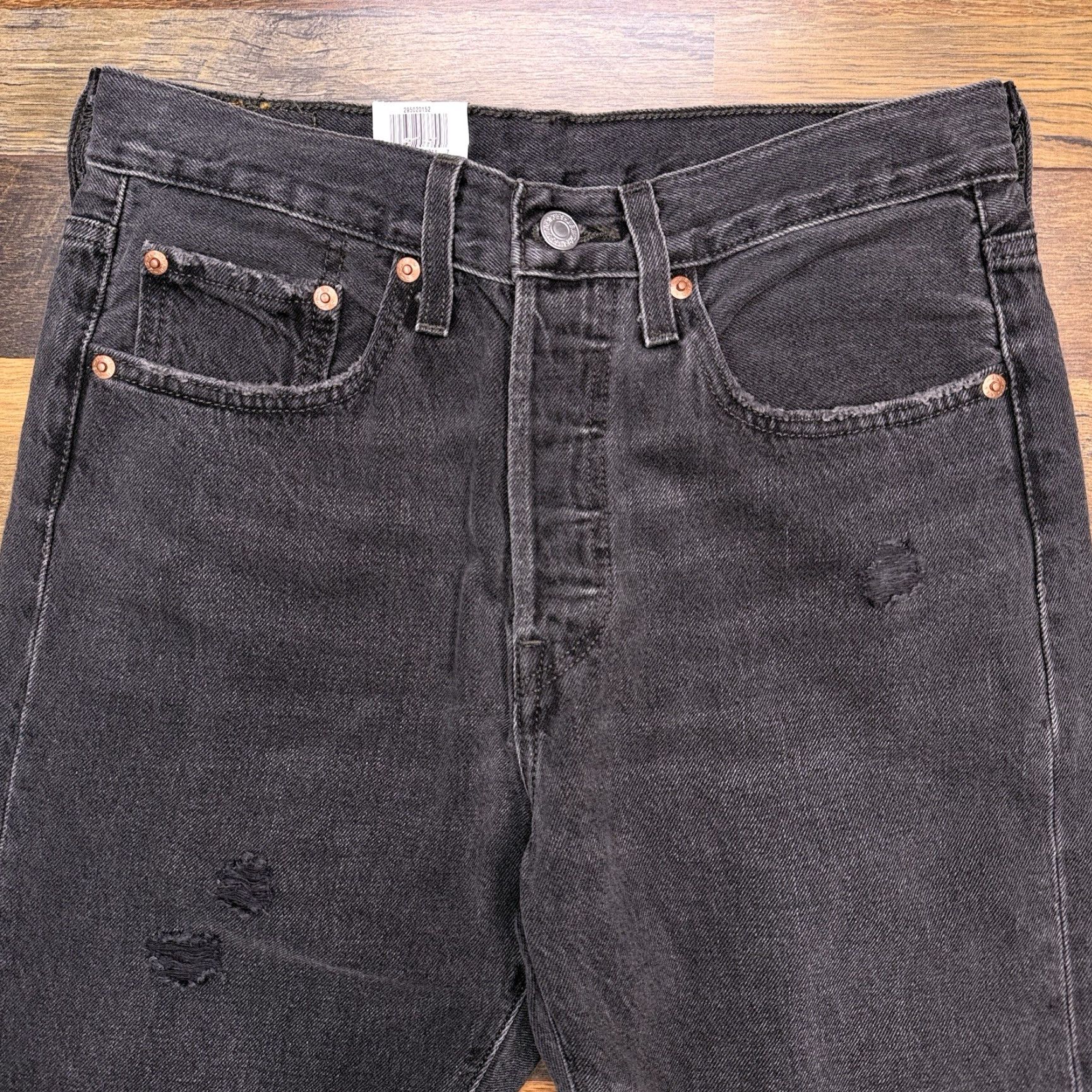 Levi's Levi's 501 Skinny Jeans Womens 27x28 High Rise Button Fly Non Stretch Dark Black 90s Vintage Levi's 501 Series Womens Jeans Size 27" / US 4 / IT 40 - 4 Thumbnail