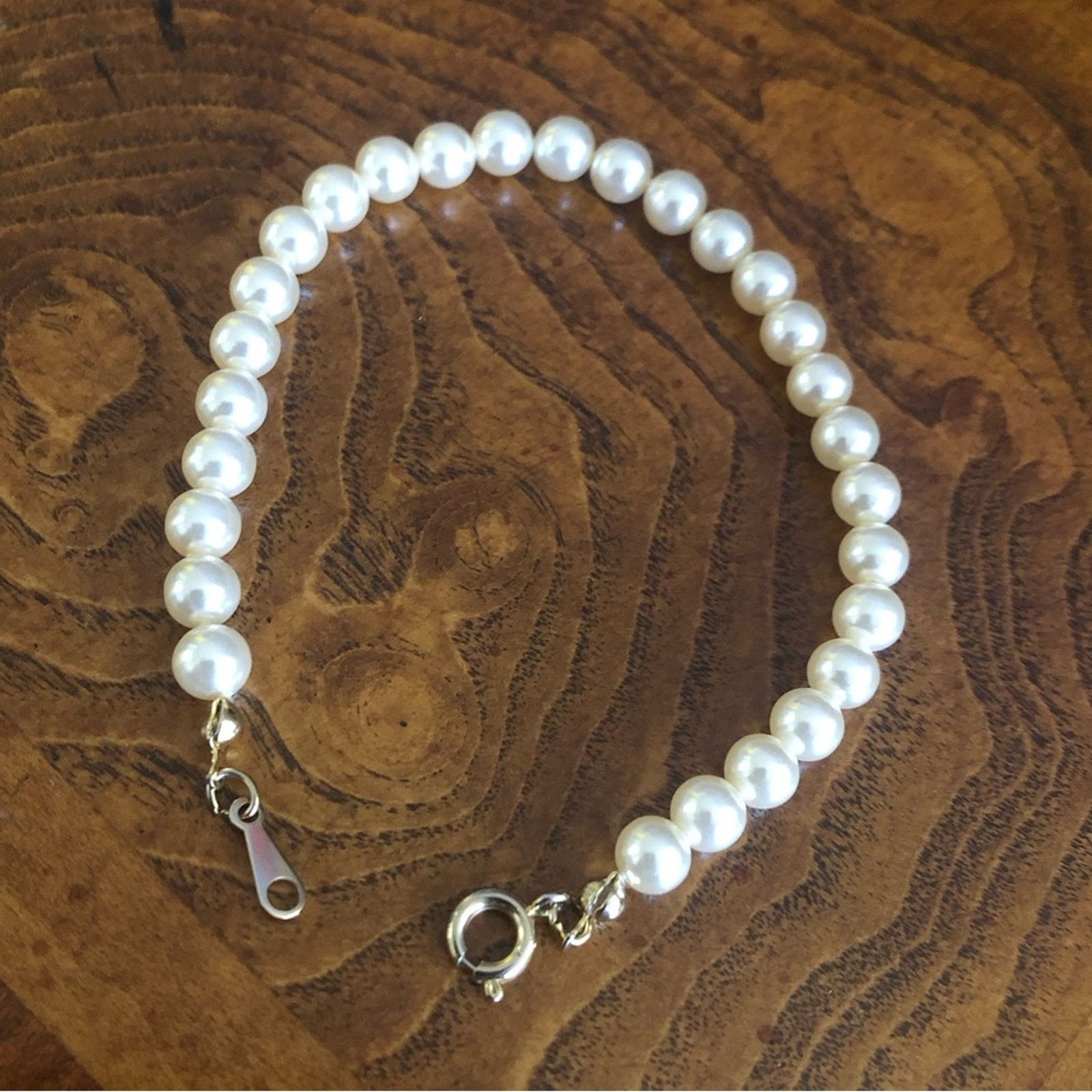Vintage Vintage cream glass pearl bracelet Size ONE SIZE - 2 Thumbnail