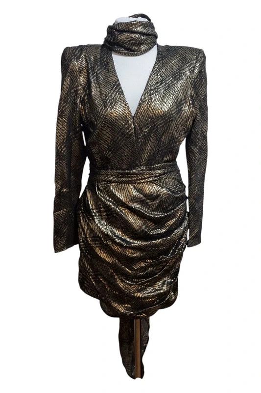 Redemption REDEMPTION SilkMix Metallic Dress DetachableTrainScarf Size M / US 6-8 / IT 42-44 - 1 Thumbnail