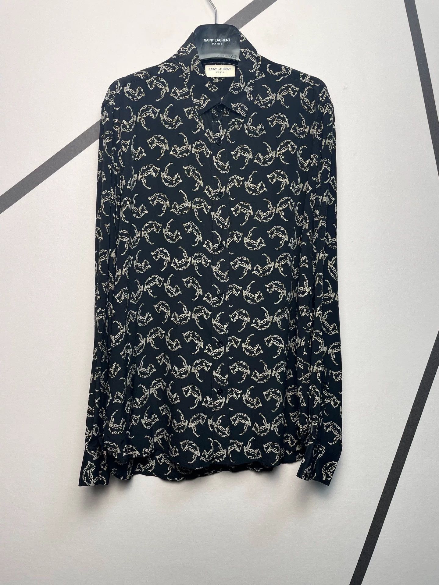 Saint Laurent Paris SLP original fox all-over print silk shirt Size US XS / EU 42 / 0 - 1 Thumbnail