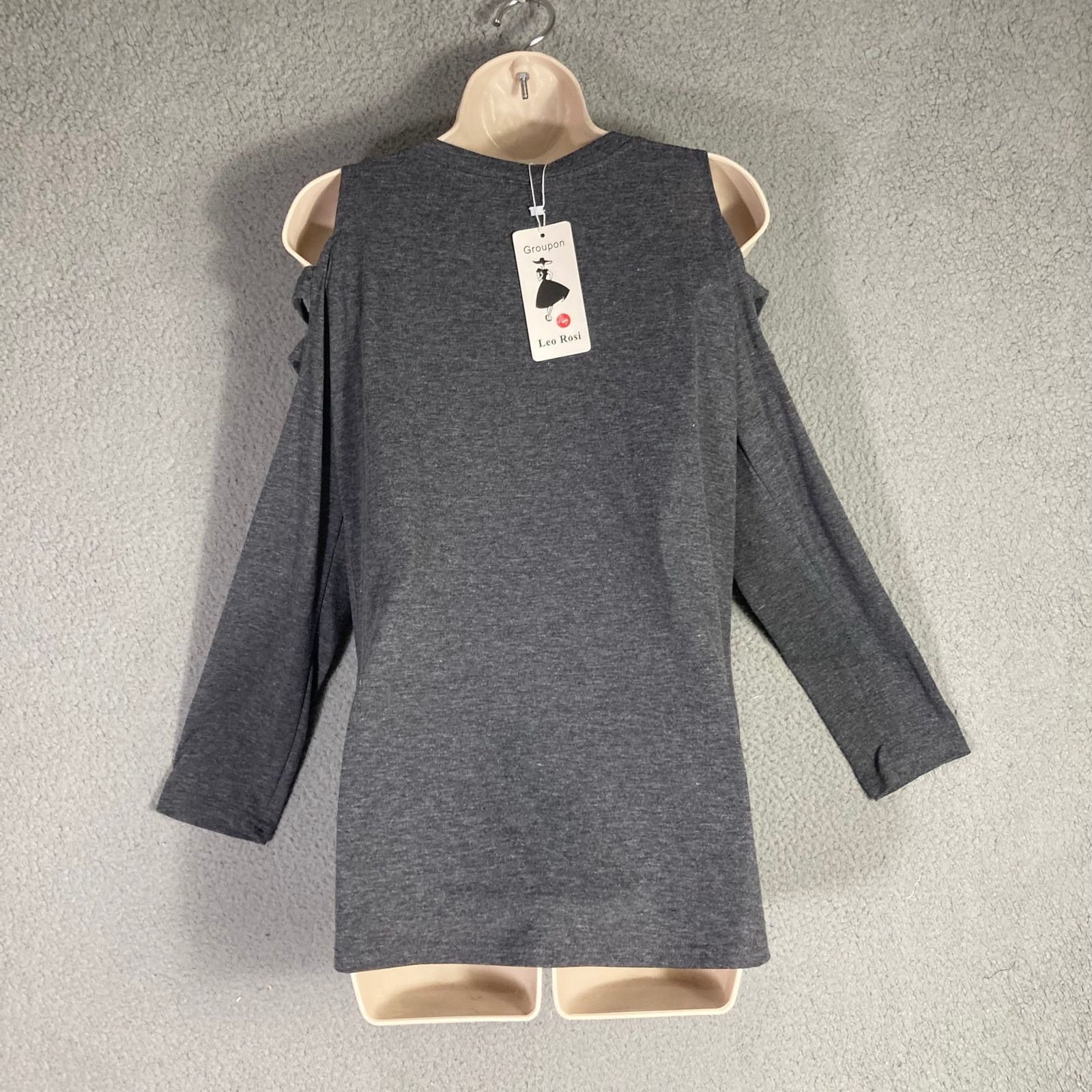 Other Women's Gray Open Shoulder Long Sleeve Blouse Size S Size S / US 4 / IT 40 - 5 Thumbnail