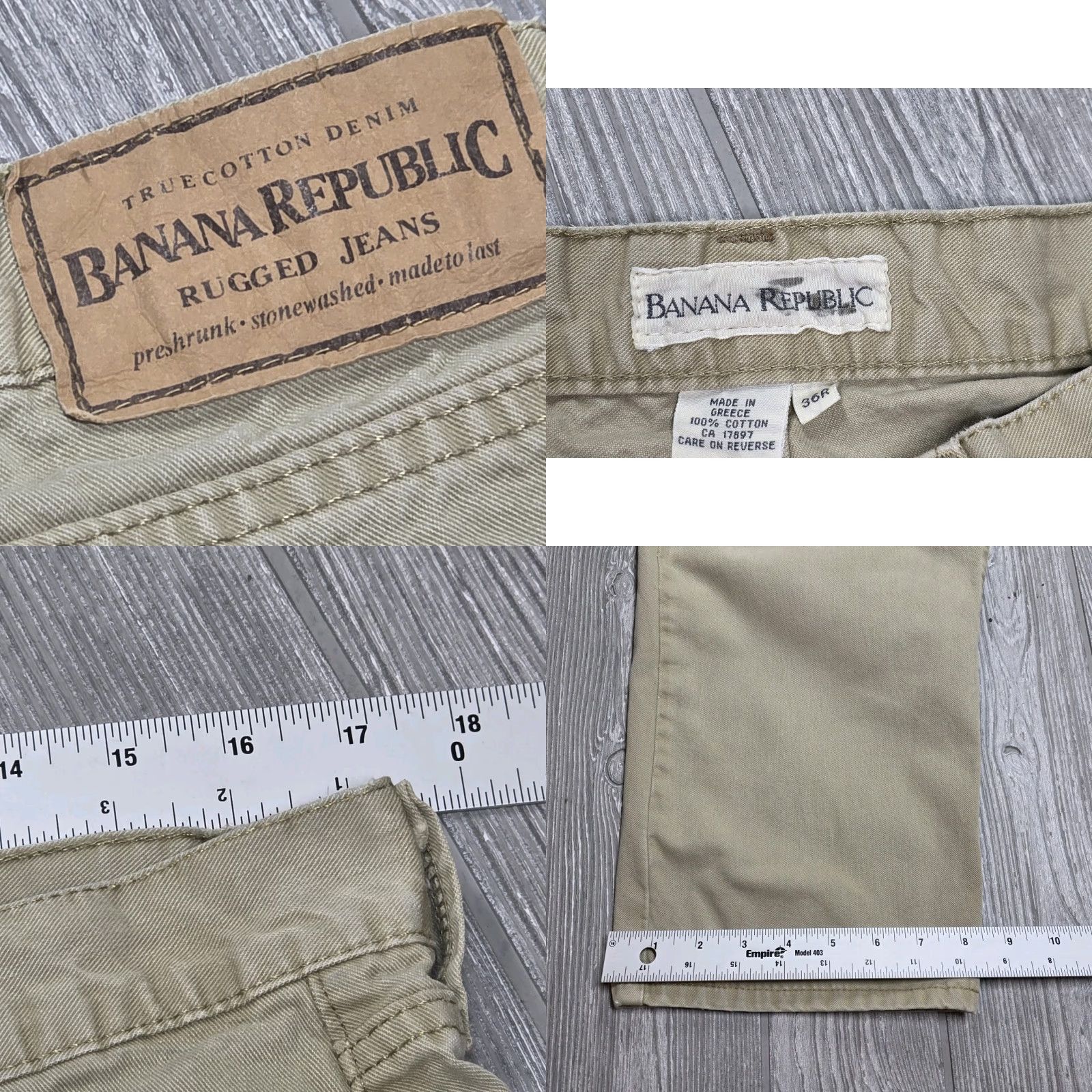 Banana Republic VINTAGE Banana Republic Jeans Buttonfly 36R Men 35x30 Rugged Safari 90s Greece Denim Jeans Shirt? Size US 36 / EU 52 - 8 Thumbnail