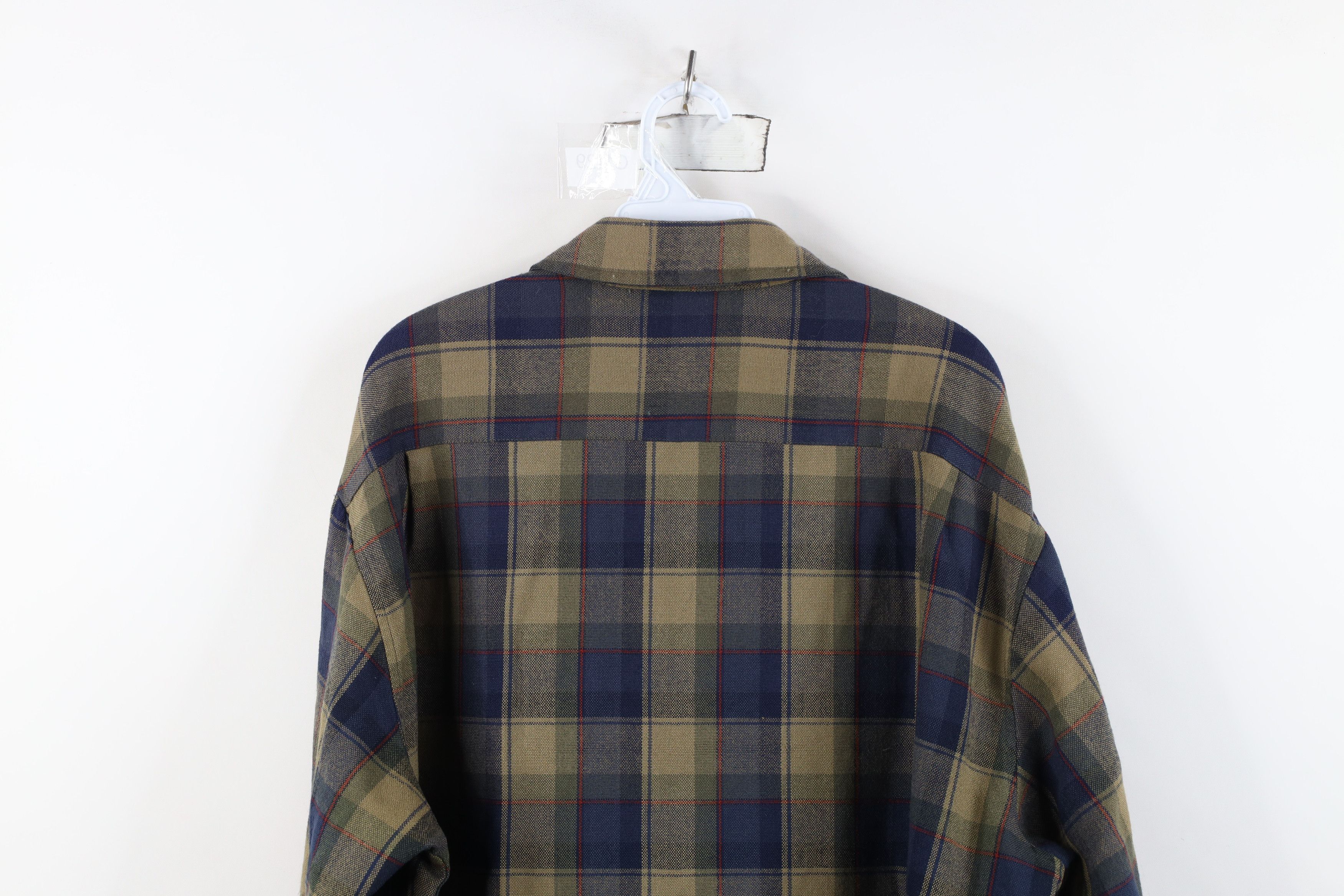 Vintage Vintage 80s 90s Streetwear Knit Collared Button Shirt Plaid Size US XL / EU 56 / 4 - 12 Thumbnail