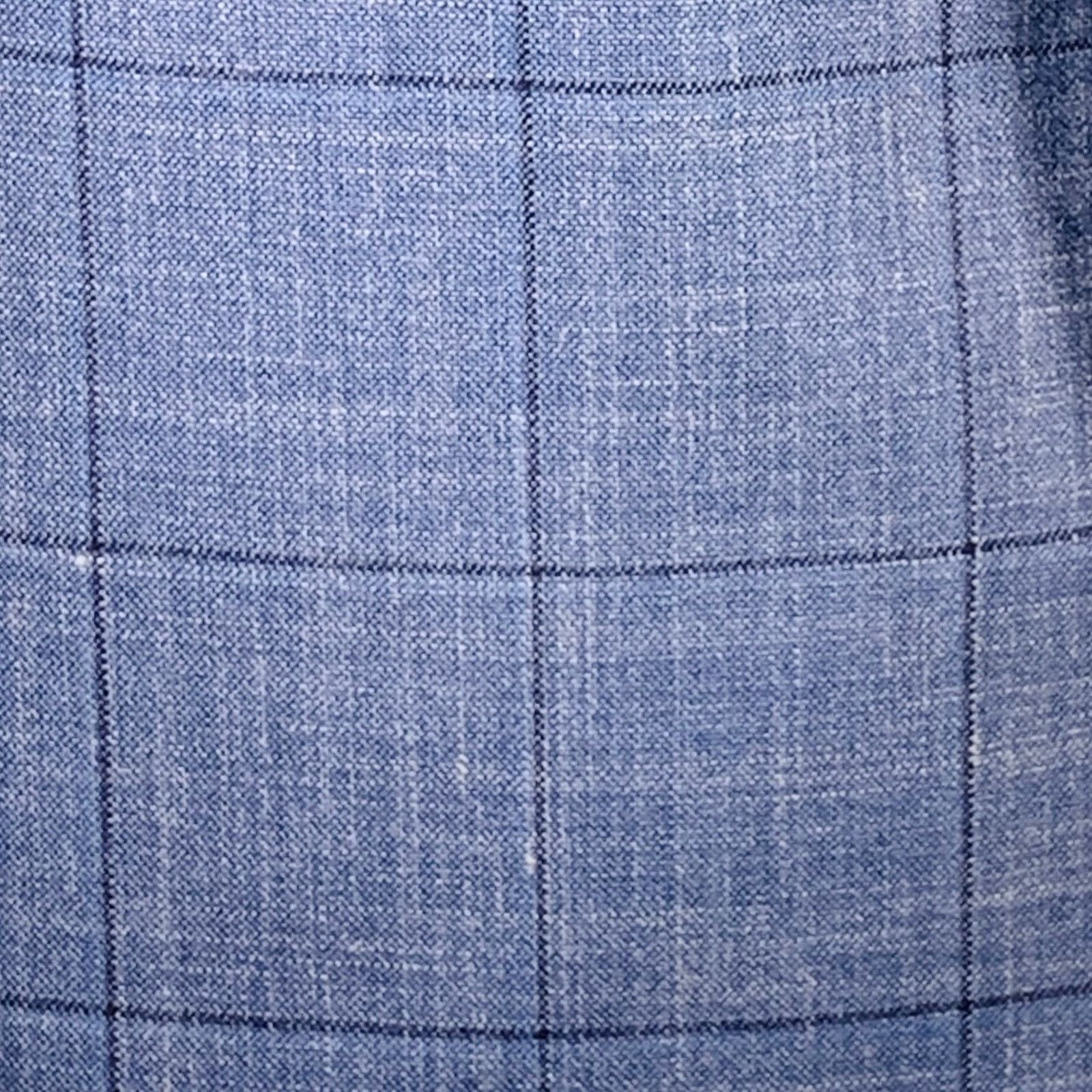 Hugo Boss Blue Black Window Pane Silk Linen Tailored Fit Sport Coat Size 40R - 2 Thumbnail