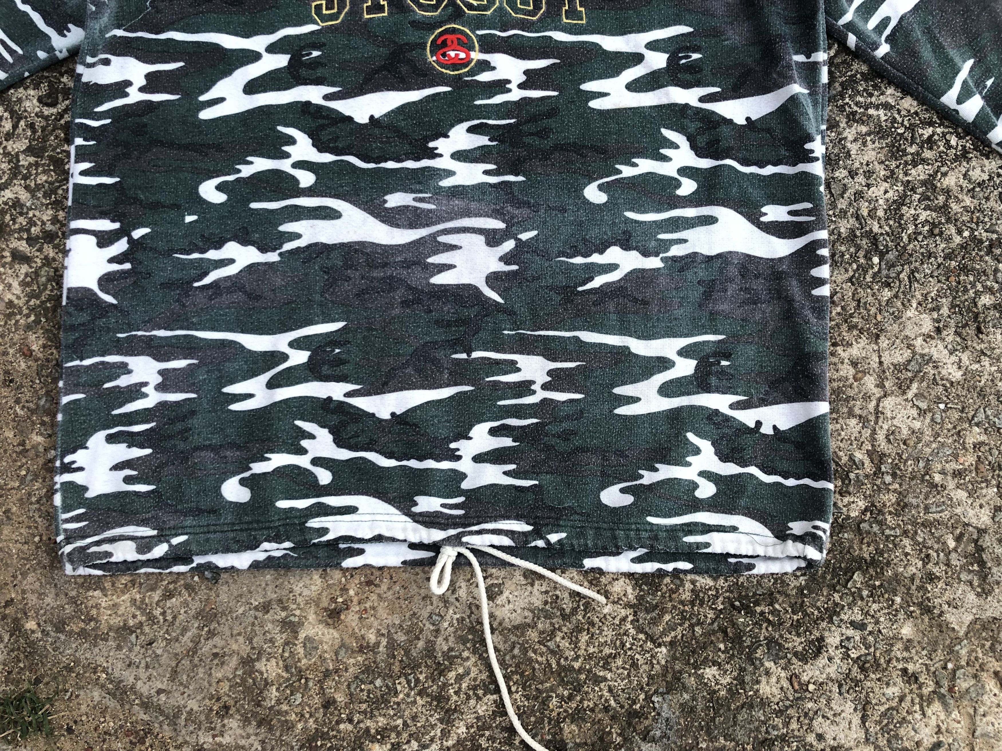 Vintage 🔥Vintage OG Old STUSSY Camouflage Half-Zip Hoody Sweatshirt Size US L / EU 52-54 / 3 - 4 Thumbnail