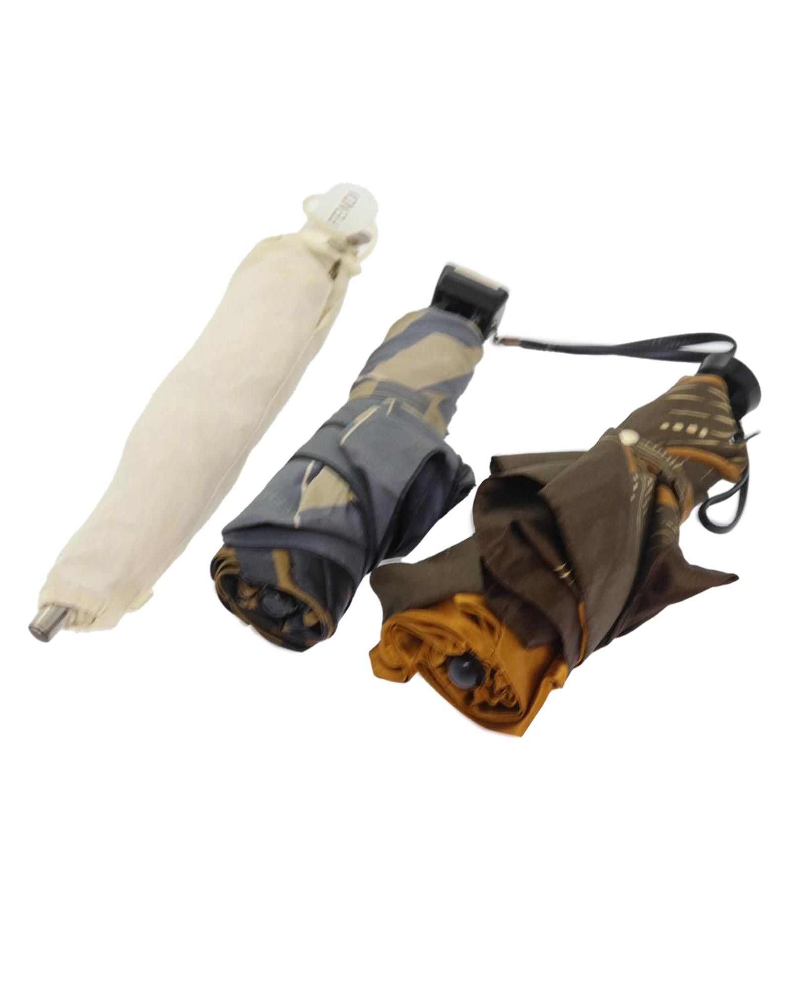 image of Fendi Zucchino Canvas Folding Umbrella 3Set in Brown, Women's