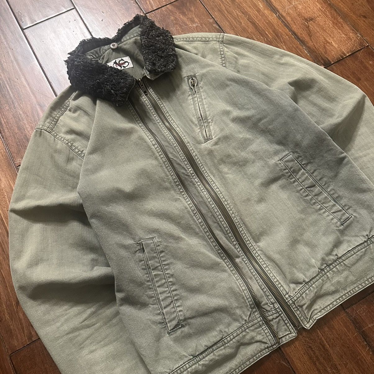 Japanese Brand × Vintage vintage jungle storm green fur lined hood jacket Size US S / EU 44-46 / 1 - 2 Thumbnail