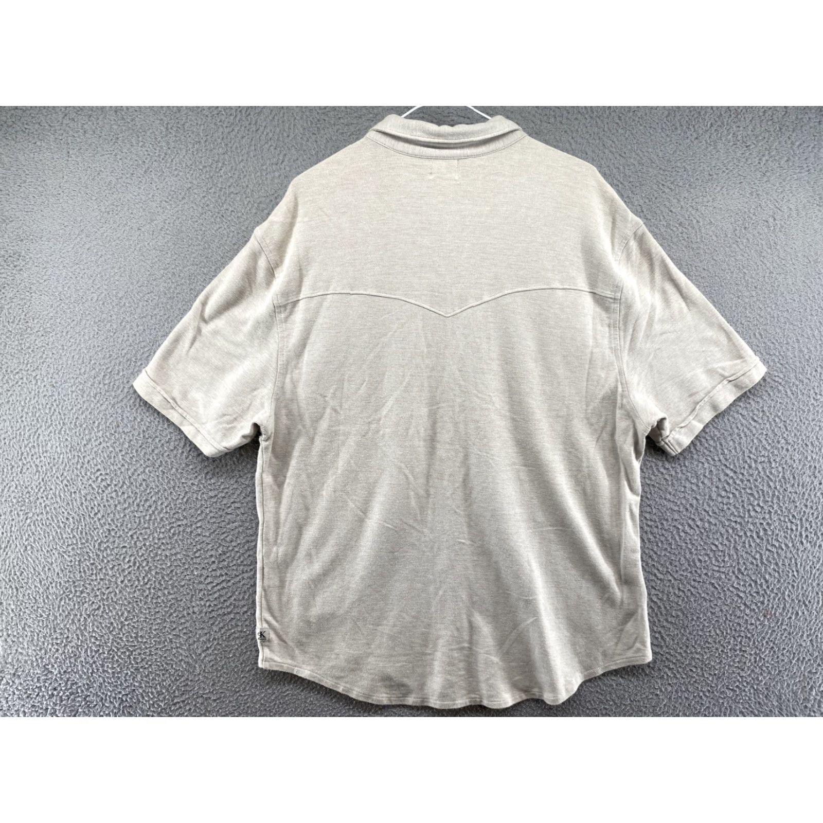 Calvin Klein Calvin Klein Jeans Short Sleeve Pearl Snap Down Shirt Men’s XL Beige Button-Up Casual Size US XL / EU 56 / 4 - 7 Thumbnail
