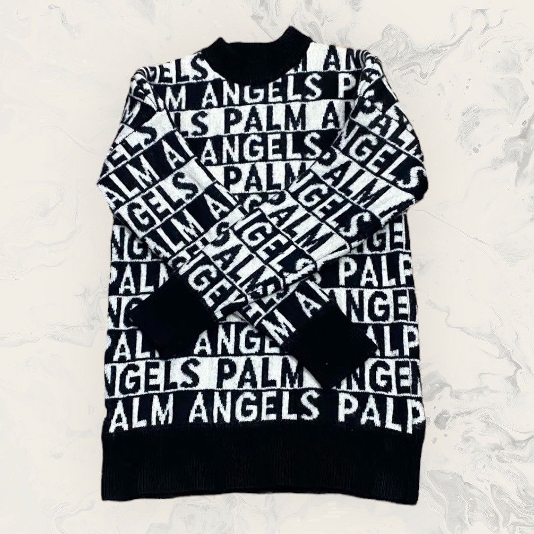 Palm Angels Palm Angel Spellout Allover Knit Sweater Size US M / EU 48-50 / 2 - 2 Thumbnail