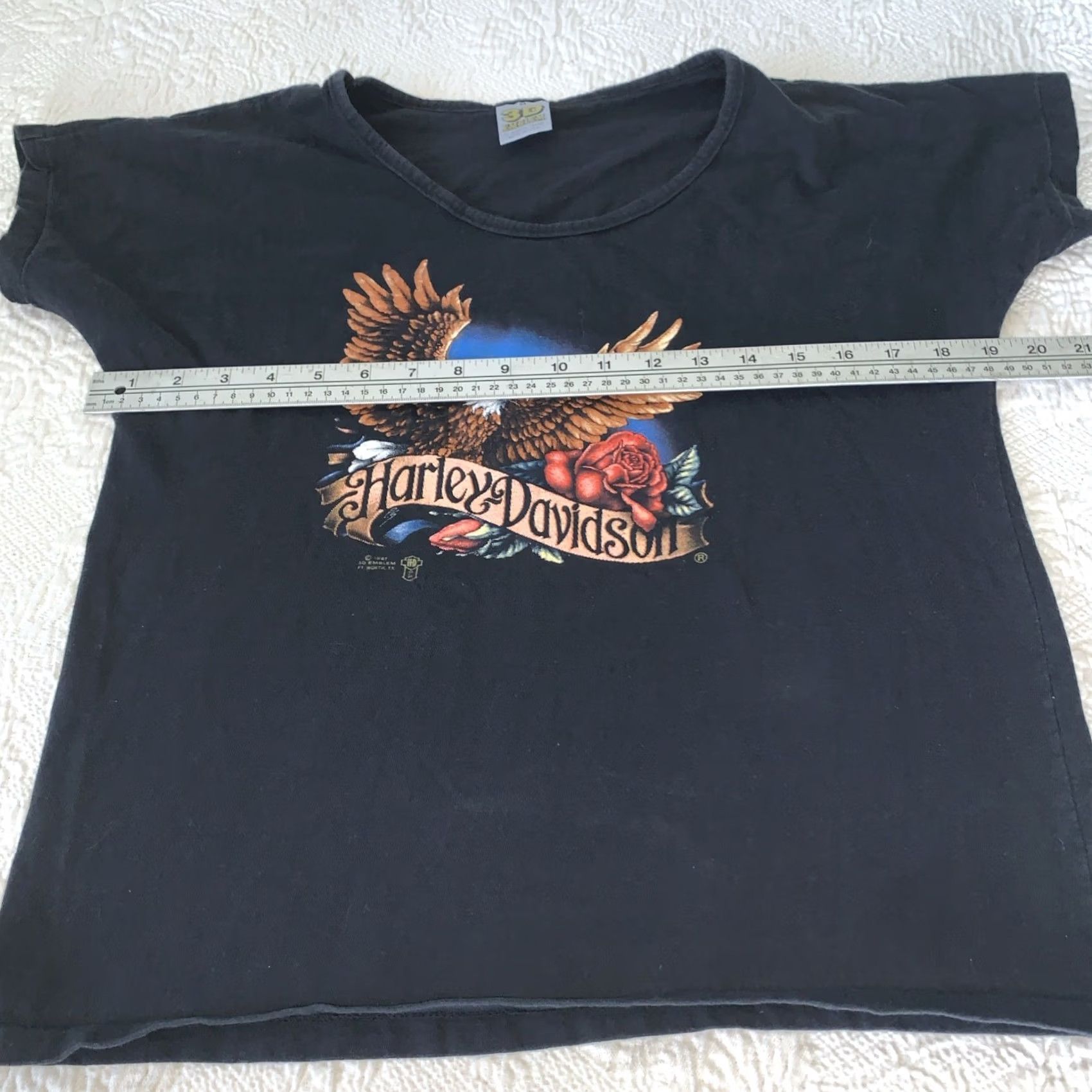 Harley Davidson VINTAGE Harley Davidson T Shirt Medium Black 80s Single Stitch 3D Women’s Size M / US 6-8 / IT 42-44 - 4 Thumbnail