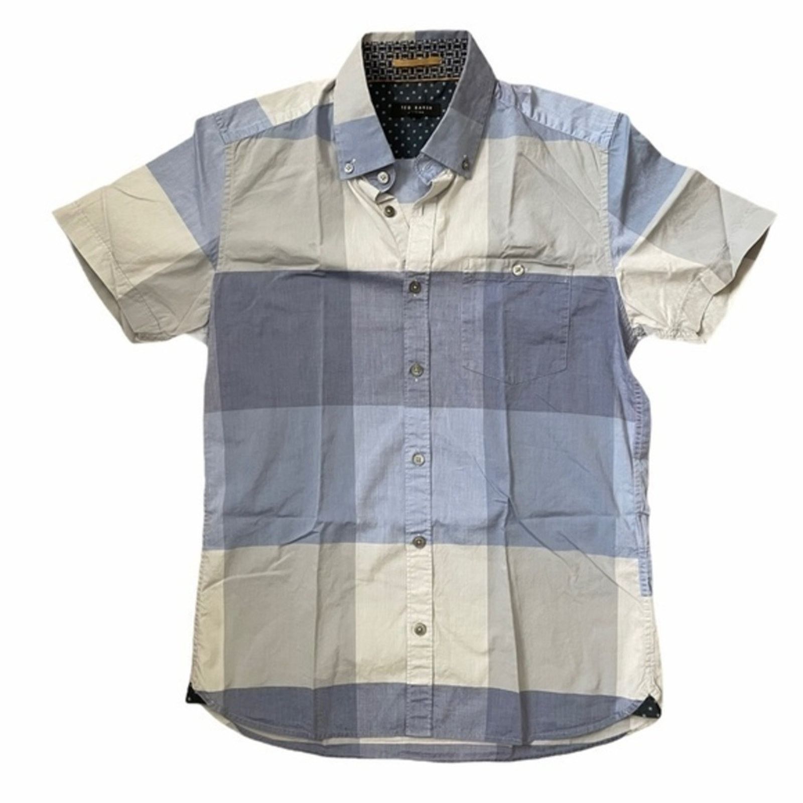 Ted Baker Ted Baker Shamdog Extra Trim Blue Sport Slim Fit Shirt Size US S / EU 44-46 / 1 - 8 Thumbnail