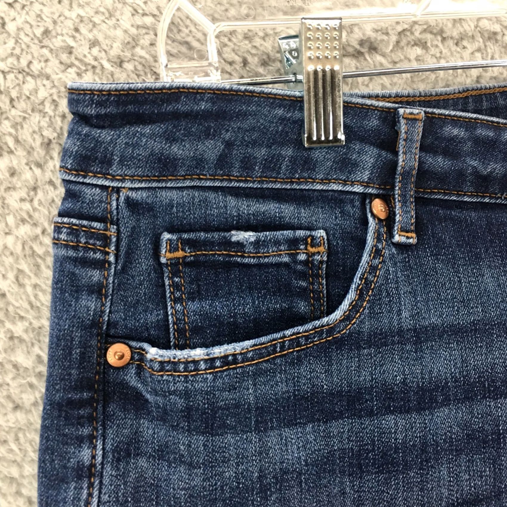 Loft LOFT Skinny Jeans Womens 35 Inch Waist Blue Medium Wash Denim High Rise Zip Fly Jeans Womens Skinny Fit Size 24" / US 00 / IT 34 - 3 Thumbnail