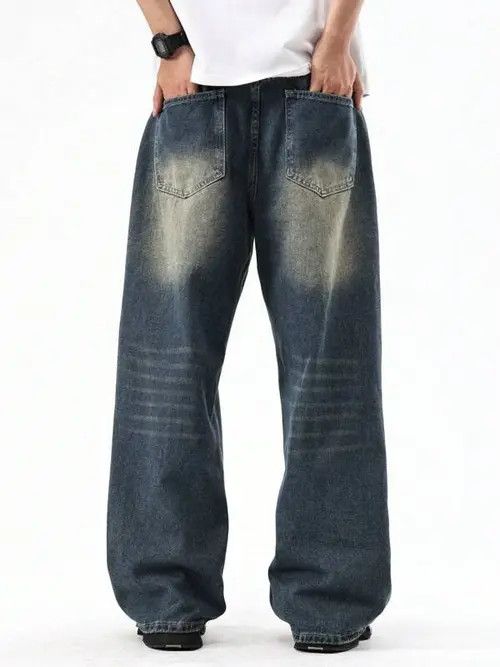 Jean Washed RETRO vintage 90s denim jeans Size US 30 / EU 46 - 4 Thumbnail