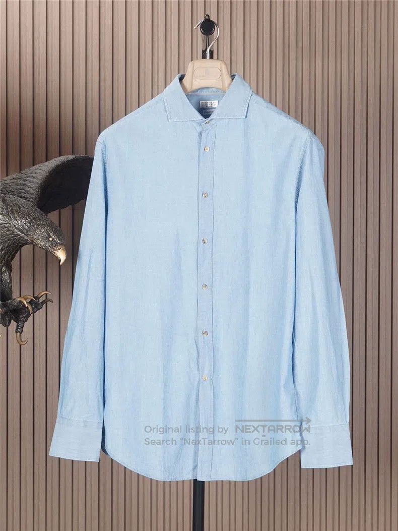 Brunello Cucinelli Brunello Cucinelli size 42 One-shoulder Denim Shirt Size US S / EU 44-46 / 1 - 1 Thumbnail