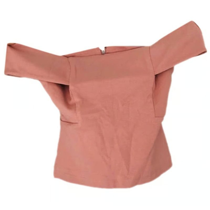 Anthropologie ANTHROPOLOGIE DELETTA Blush Pink Ponte Crop Top Blouse Shirt Size S / US 4 / IT 40 - 9 Thumbnail