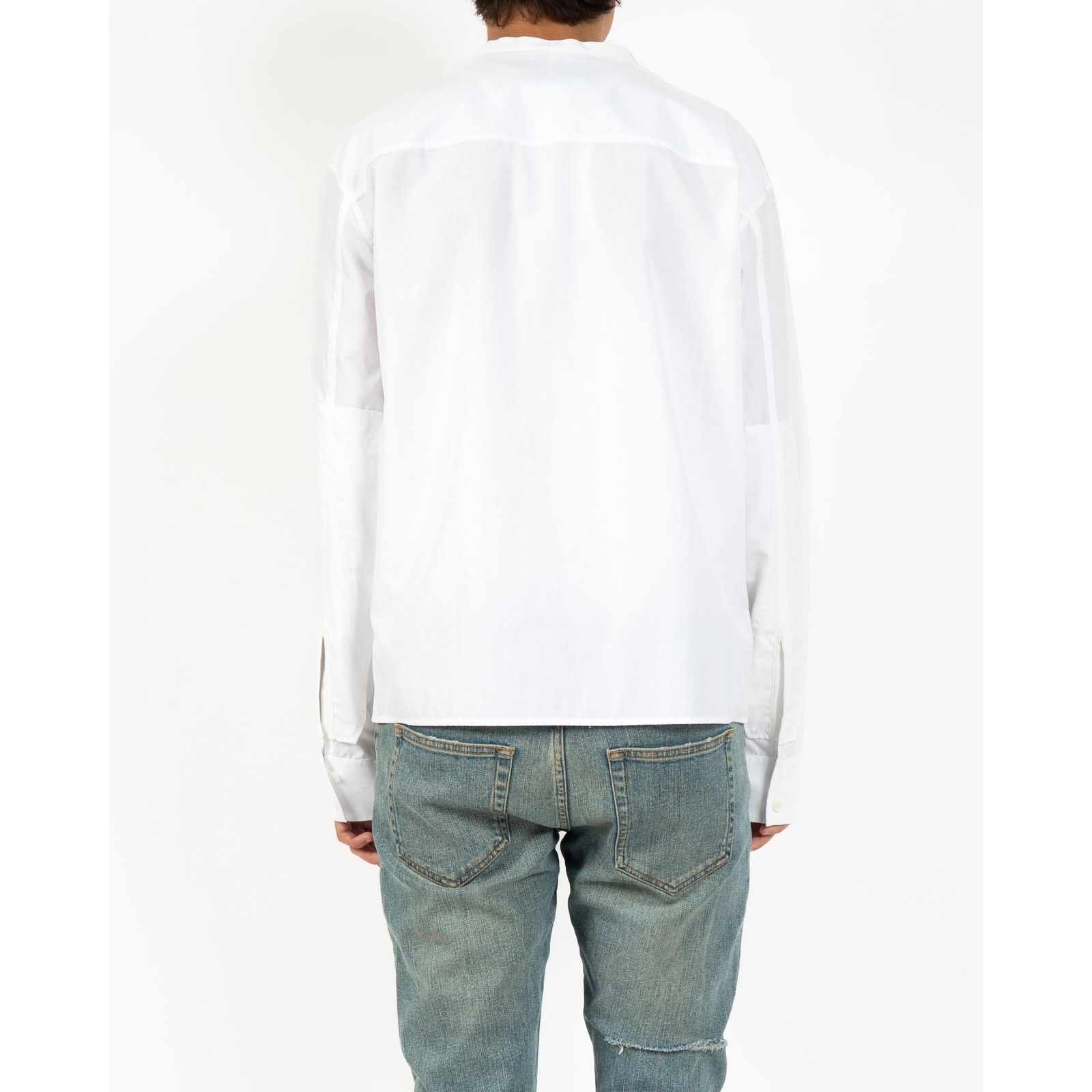 Haider Ackermann FW18 Mandarin Military Shirt in White Cotton Size US S / EU 44-46 / 1 - 3 Thumbnail