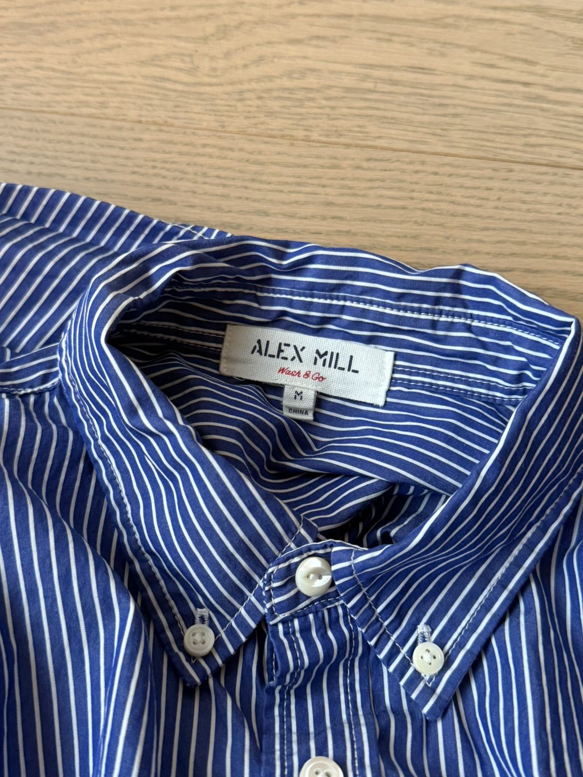 Alex Mill Blue Striped Wash & Go Shirt Size US M / EU 48-50 / 2 - 3 Thumbnail
