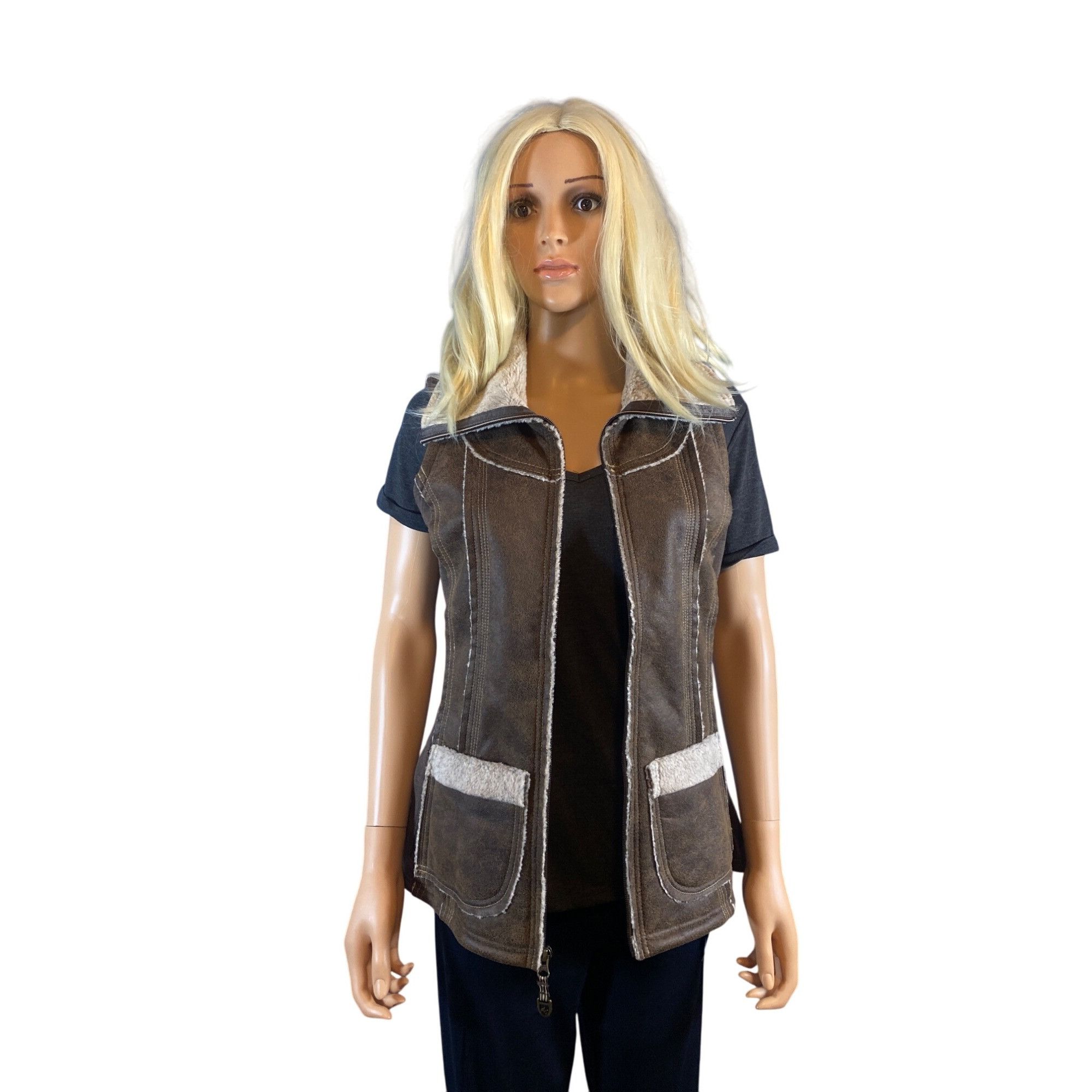 Kuhl NWT KUHL Womens Dani Sherpa Vest Italian Faux Leather Shearl Size S / US 4 / IT 40 - 12 Thumbnail