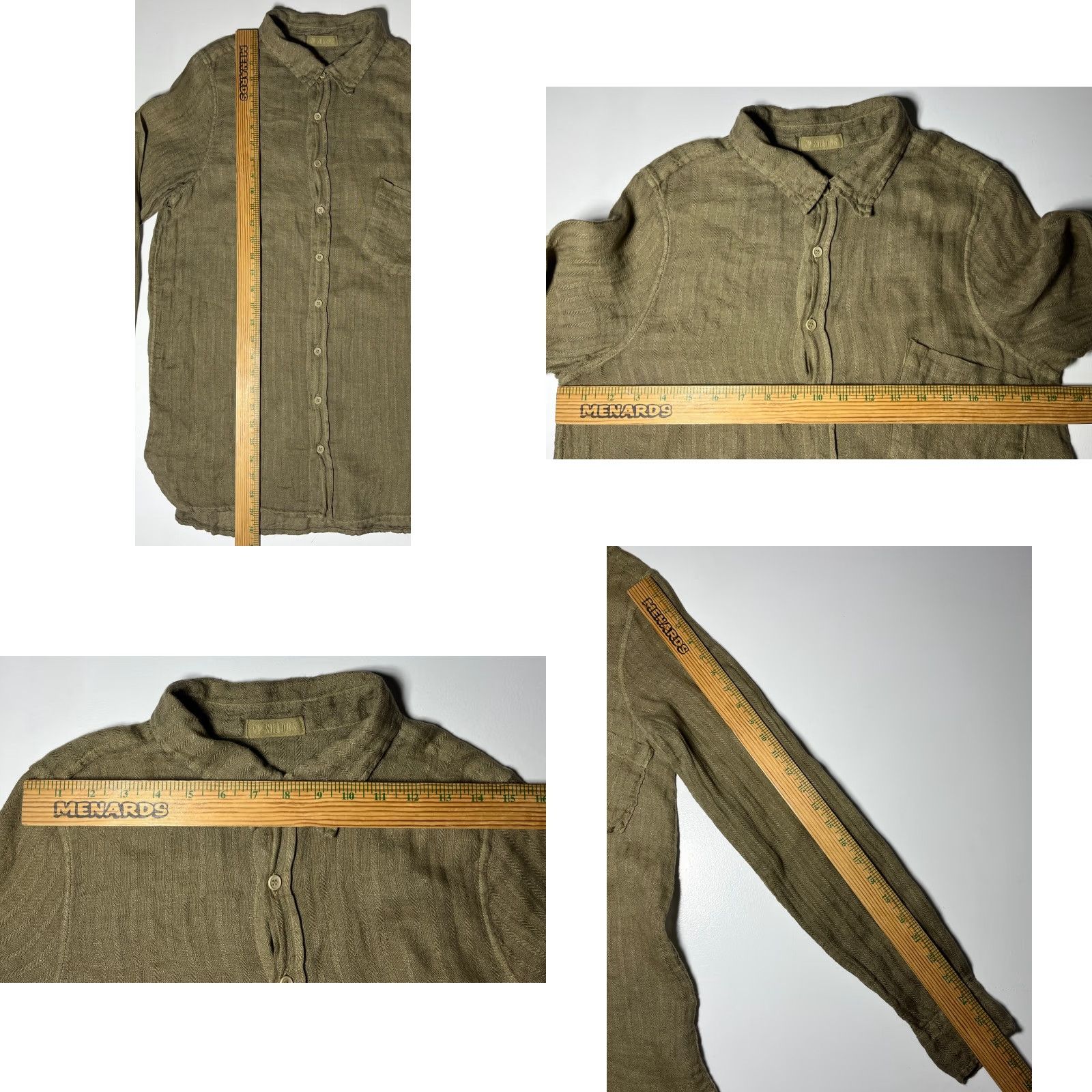 Vintage CP Shades Women's Button-Up Linen Shirt Green Sz S Size S / US 4 / IT 40 - 9 Thumbnail