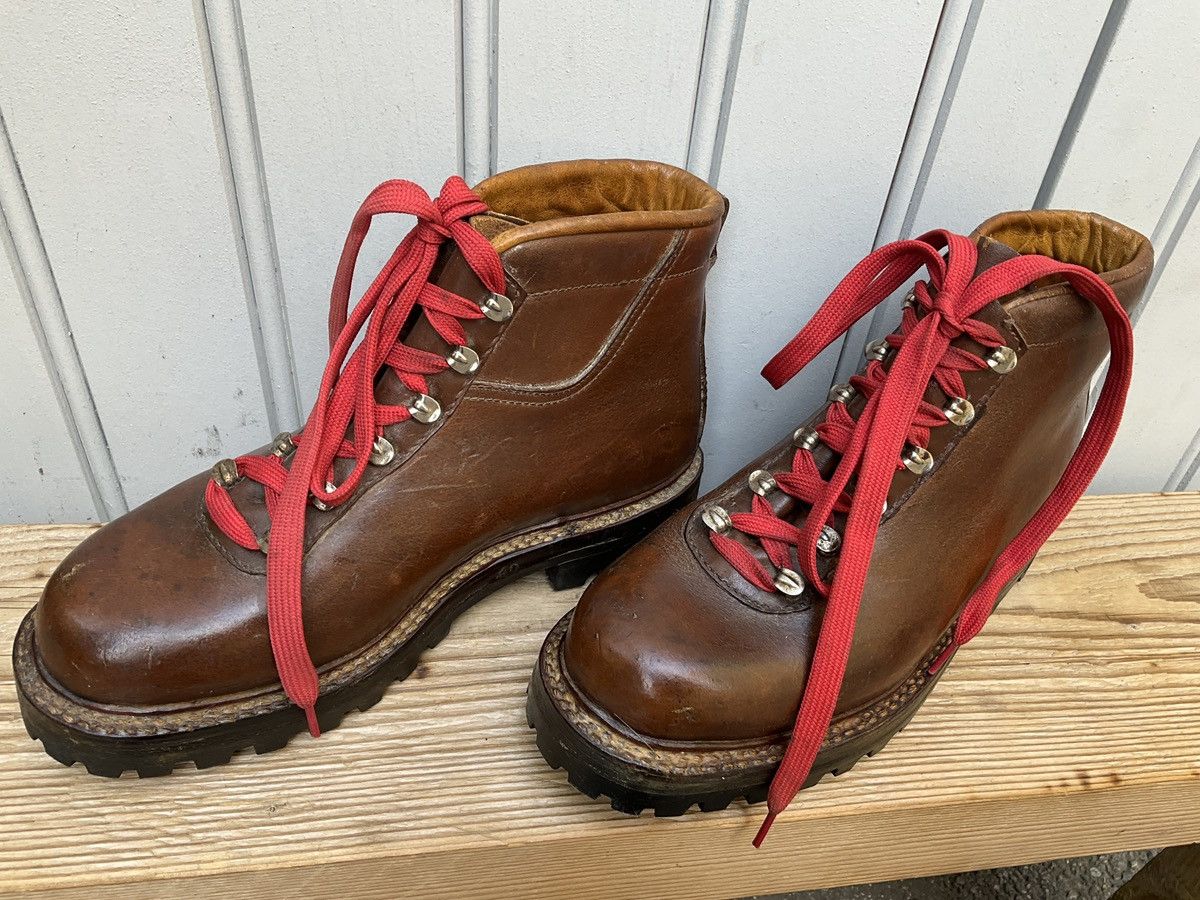 Vintage Vintage 50's brown leather hiking boots with red laces Size US 9 / IT 39 - 4 Thumbnail