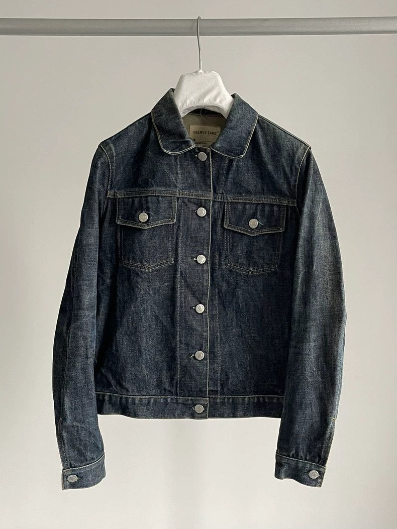 Helmut Lang HELMUT LANG LEATHER SLEEVE DENIM JACKET SS 03
