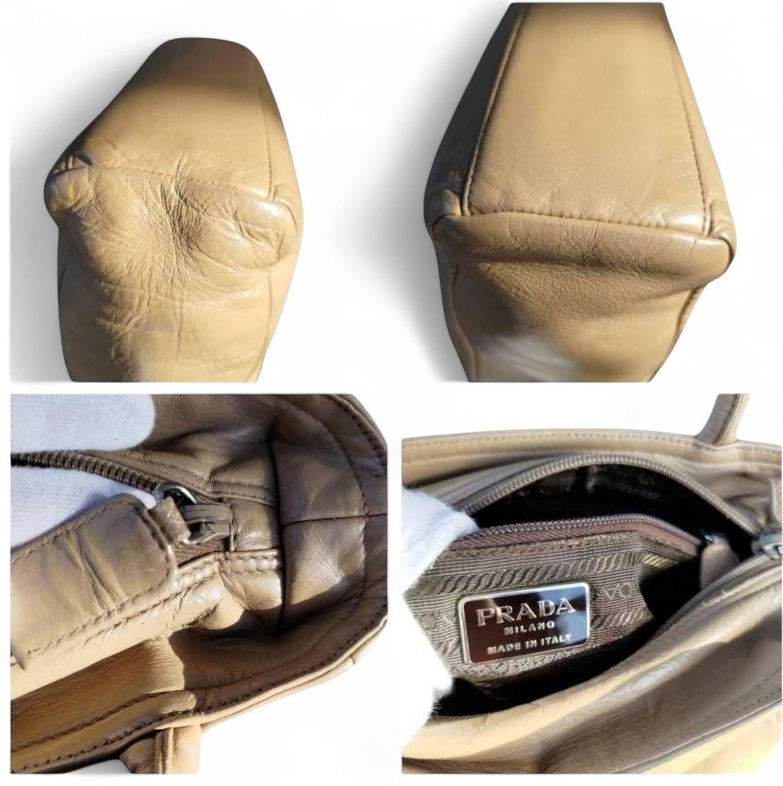 Prada Prada - Beige Leather Tote Bag Size ONE SIZE - 8 Thumbnail