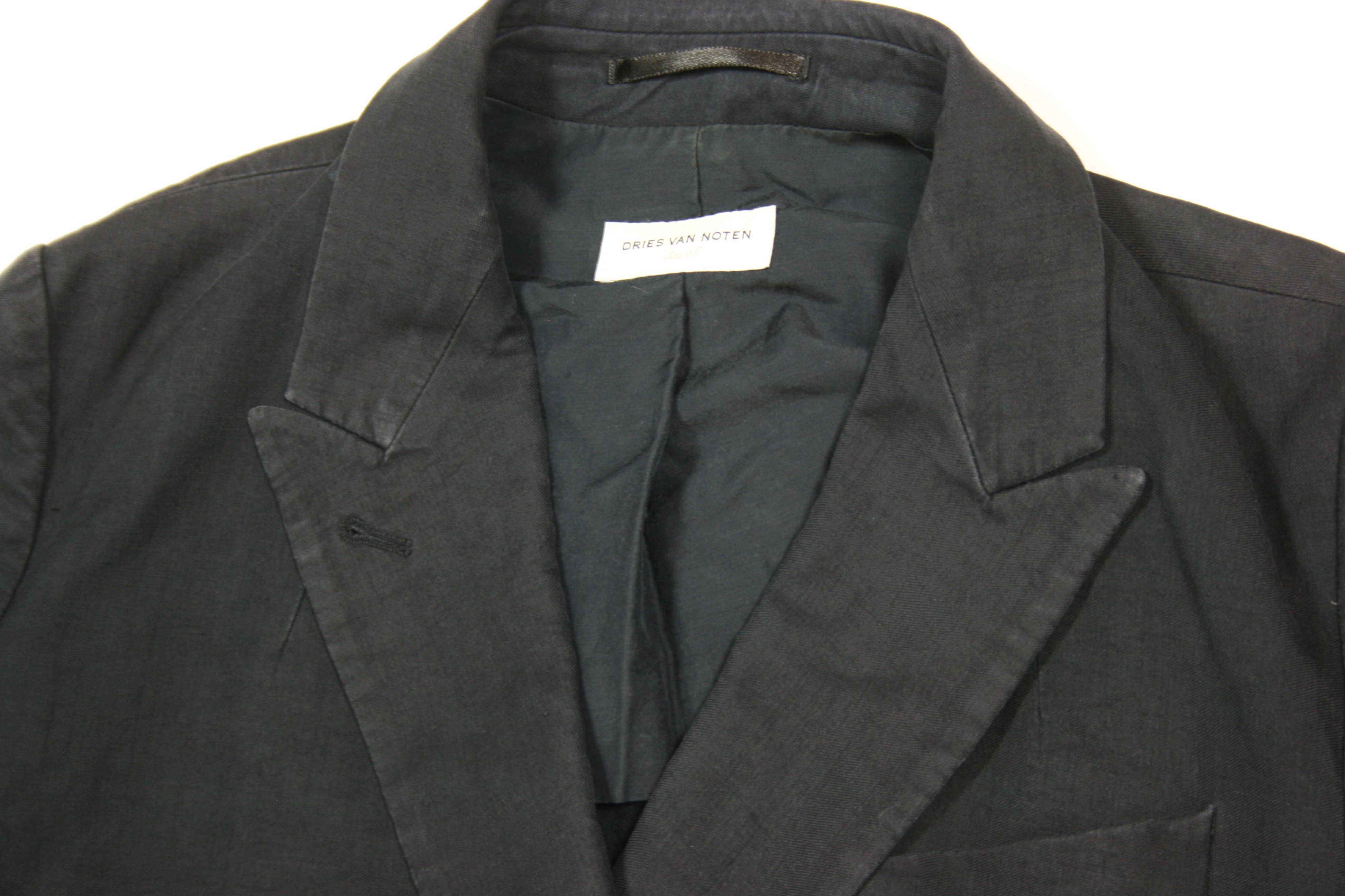 Dries Van Noten 00S Cotton Paper Garment Dyed D-B Oversize Blazer Vintage Size XS / US 0-2 / IT 36-38 - 7 Thumbnail