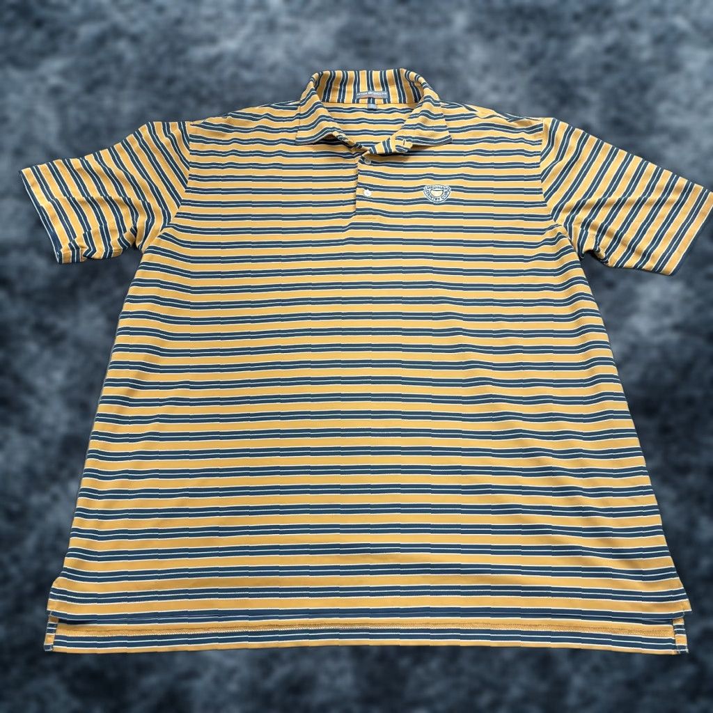 Peter Millar Peter Millar Summer Comfort Polo Shirt Mens XL Orange Striped Performance Golf Sports Classic Preppy Casual Sleeveless? Size US XL / EU 56 / 4 - 1 Thumbnail