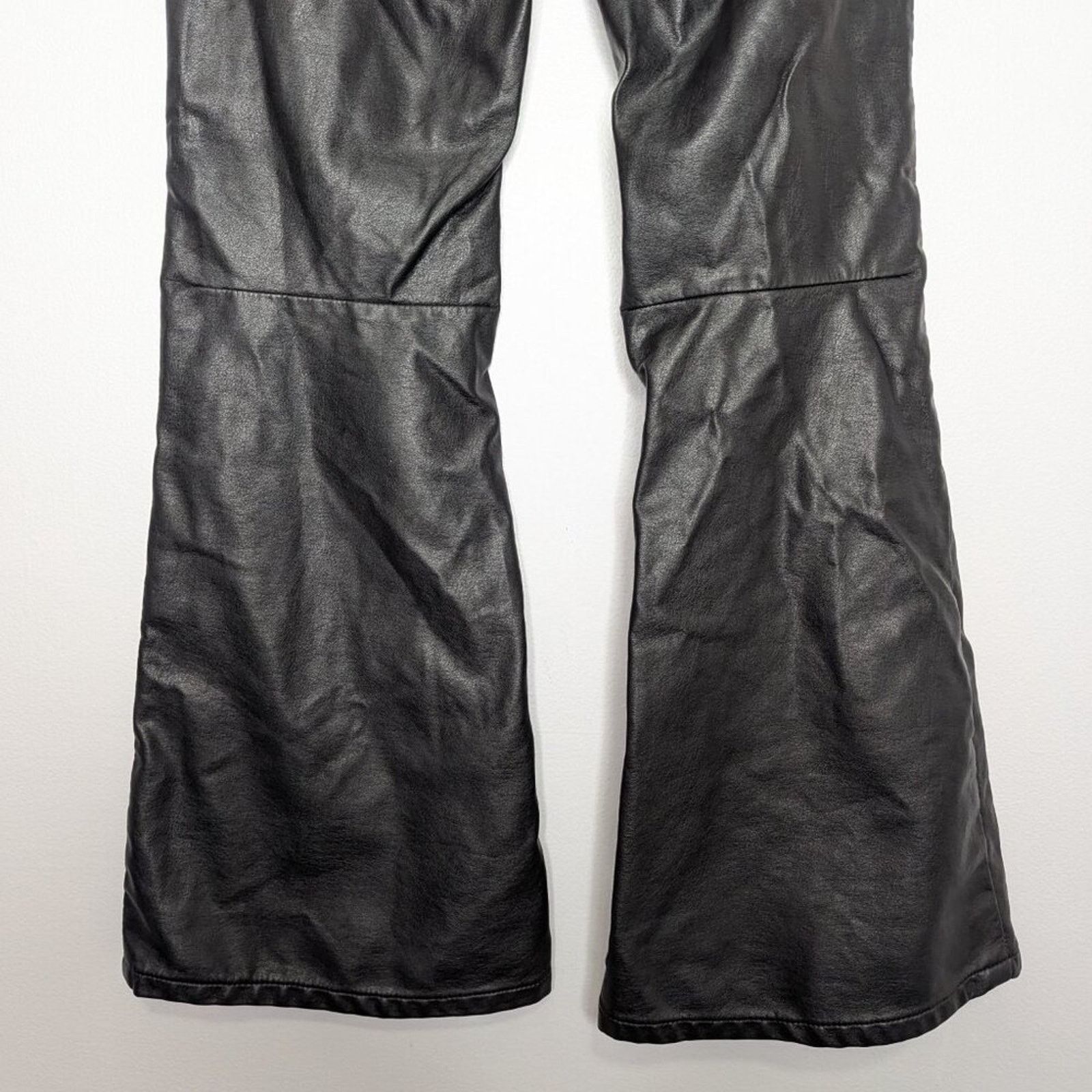 Free People Free People Black Faux Leather Penny Pull On Flare Pants Size 30" / US 8 / IT 44 - 6 Thumbnail