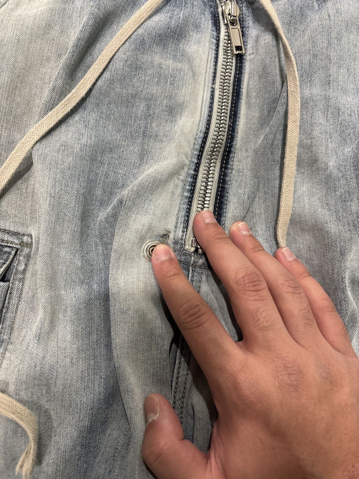 Rick Owens Drkshdw USED Rick Owens DRKSHDW Double Cargo Denim Pants SZ L Size US 36 / EU 52 - 6 Thumbnail