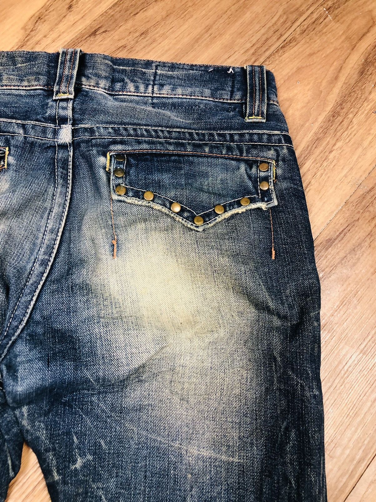 If Six Was Nine Rock Wood Distress Jeans (36) Size US 32 / EU 48 - 15 Thumbnail