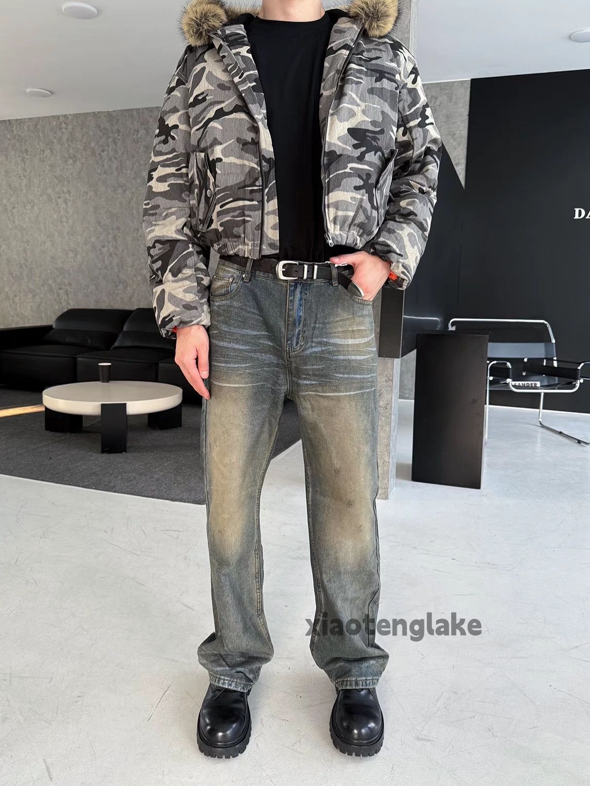 Jean washed faded utility punk grunge ripped stain hiphop jeans Size US 30 / EU 46 - 3 Thumbnail