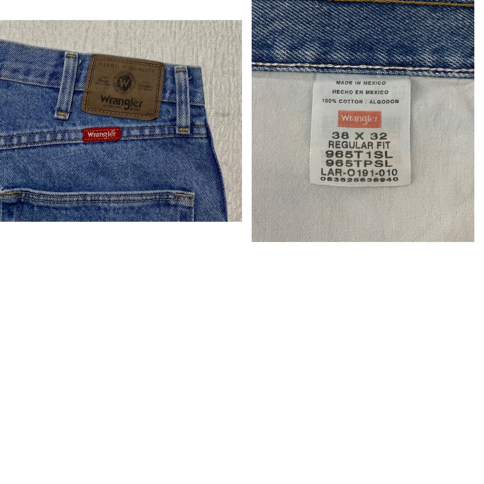 Wrangler Wrangler Jeans 38x32 Medium Wash 5-Pocket Straight Leg Regular Fit Mens Denim Blue 965TPSL Size US 38 / EU 54 - 8 Thumbnail