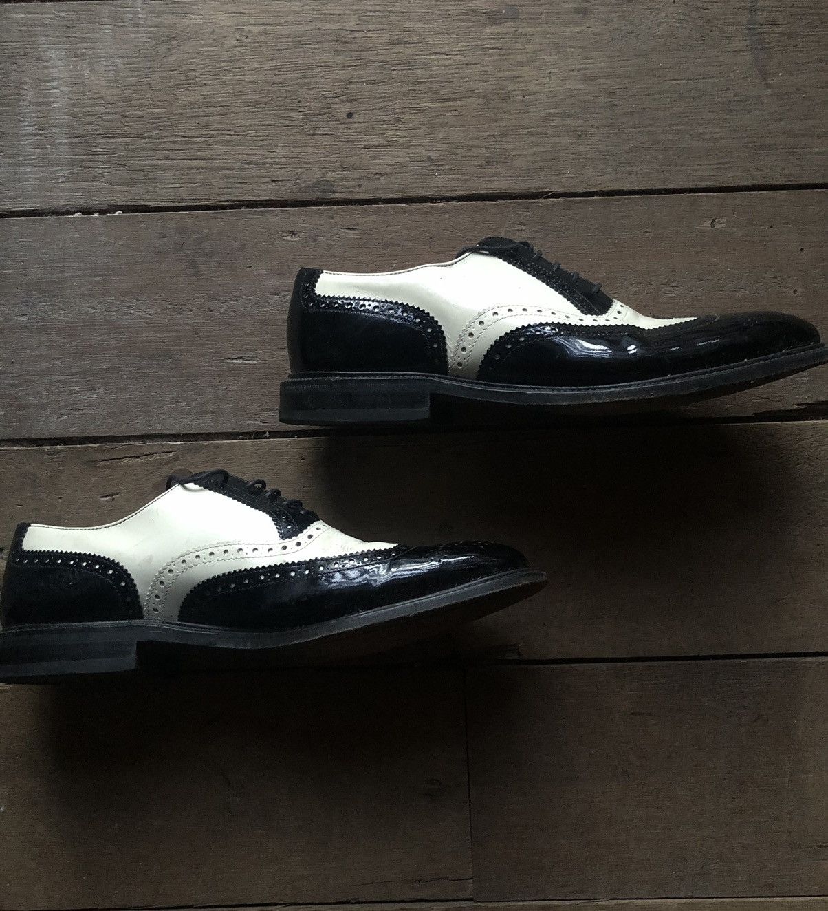 Alfred Sargent Alfred Sargent x Wacko Maria Black White Wingtip Brogue Shoe Size US 9 / EU 42 - 3 Thumbnail