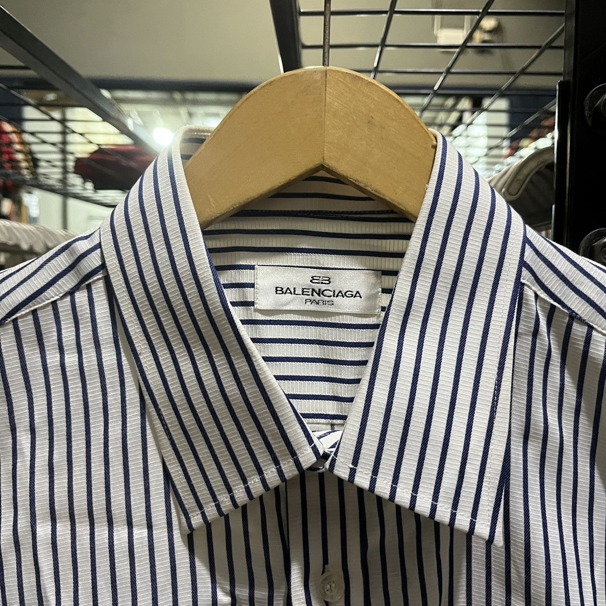 Balenciaga Vintage Balenciaga Striped Button Long Sleeve Shirt Size US L / EU 52-54 / 3 - 5 Thumbnail