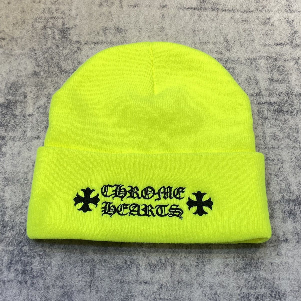 Chrome Hearts Chrome Hearts stacked +CHROME HEARTS+ beanie neon lime Size ONE SIZE - 2 Thumbnail
