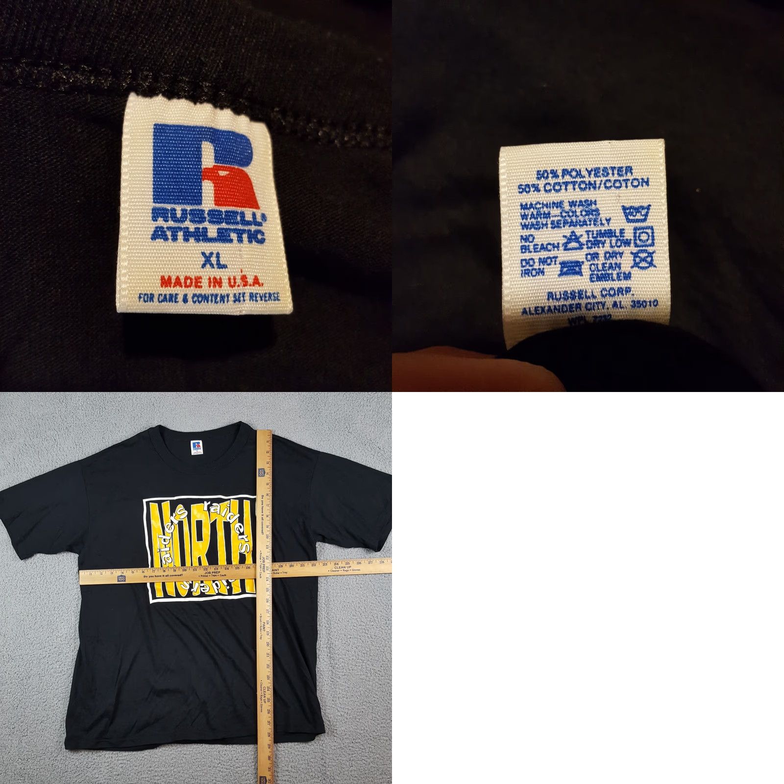 Russell Athletic Vintage 90s North Raiders School Black Tee Men's Size XL College Sports T Shirt Size US XL / EU 56 / 4 - 8 Thumbnail