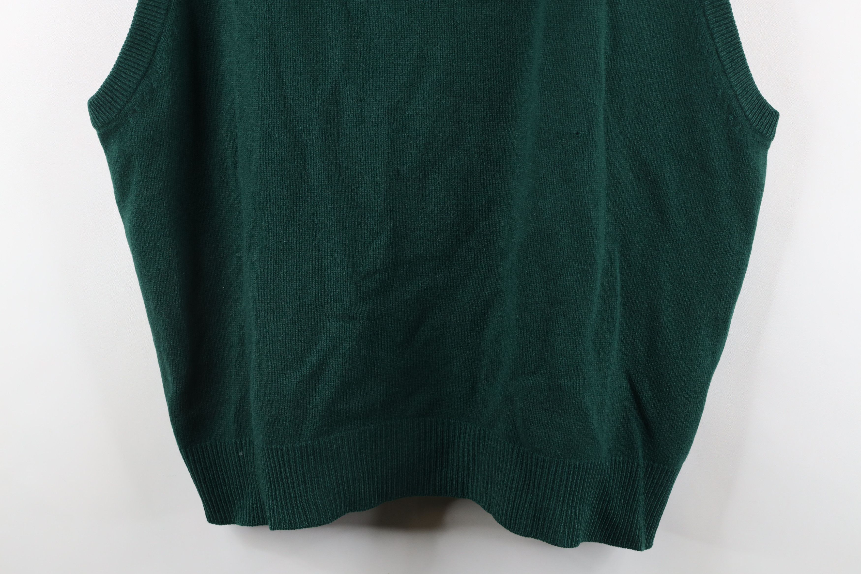 Vintage Vintage 80s 90s Streetwear Wool Knit Sweater Vest Green Size US XL / EU 56 / 4 - 11 Thumbnail