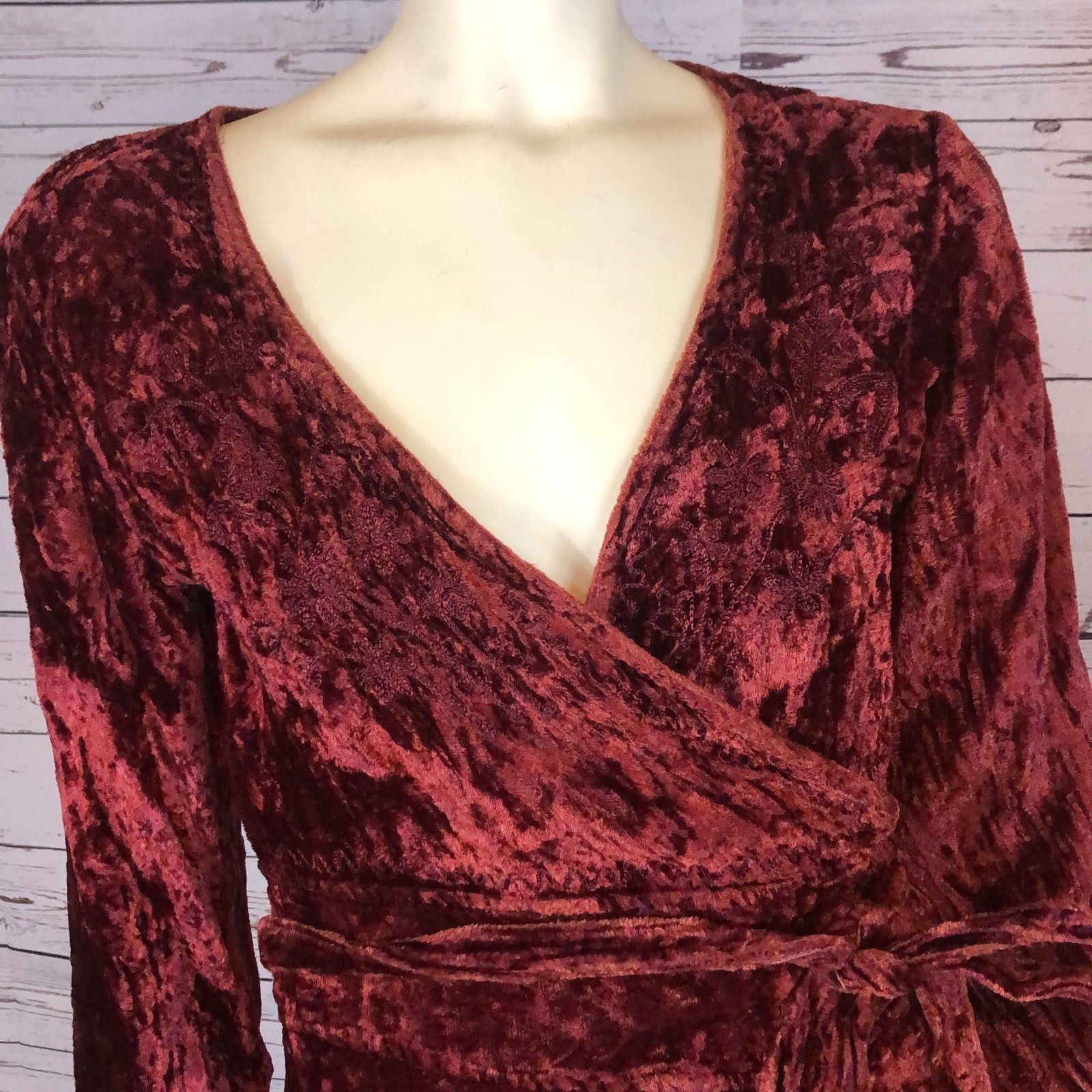 Vintage Vtg Kaush Collections Crushed Velvet wrap high low top med Size M / US 6-8 / IT 42-44 - 5 Thumbnail