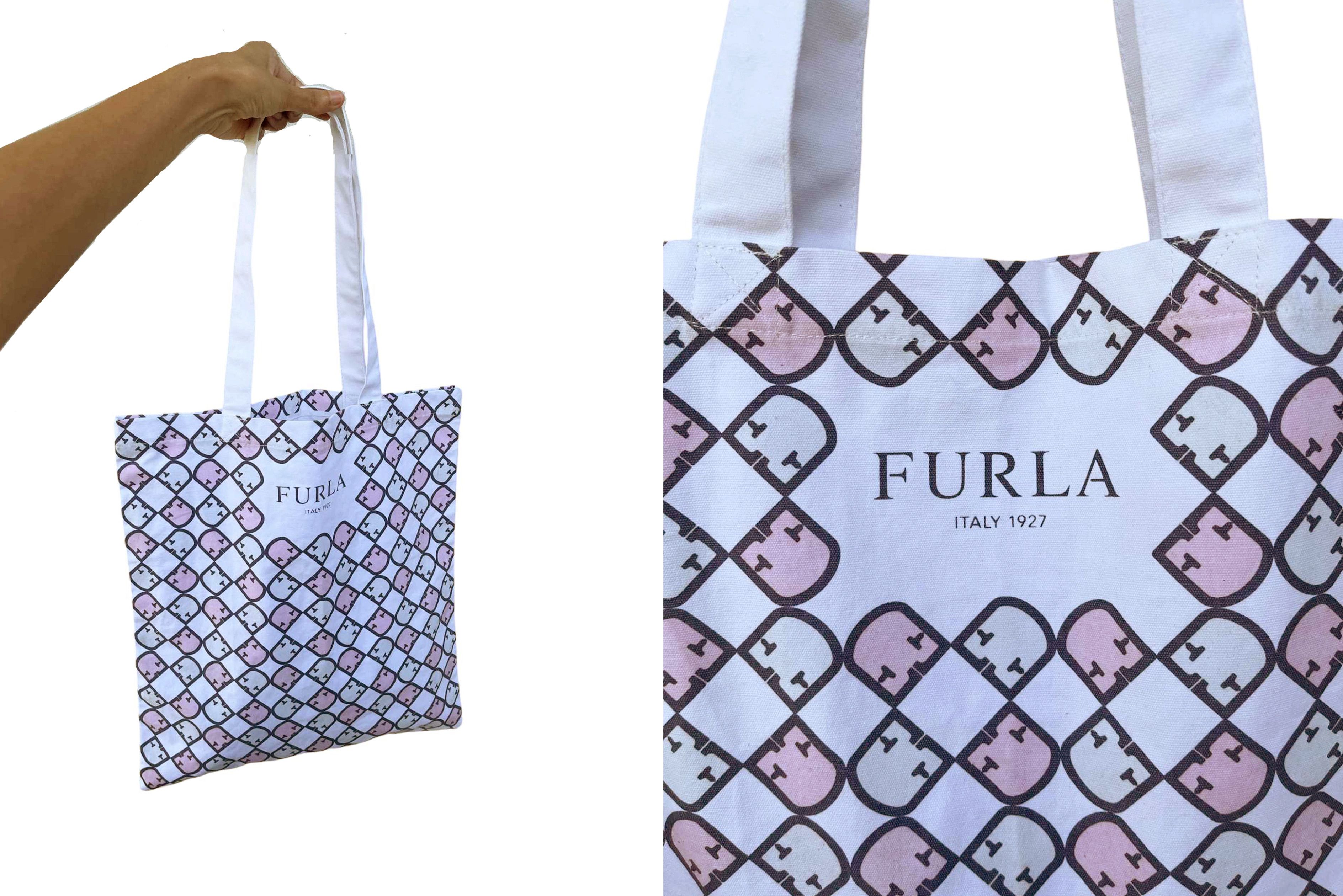 Furla FURLA Large cotton tote bag // shoulder bag in pastel color Size ONE SIZE - 6 Thumbnail