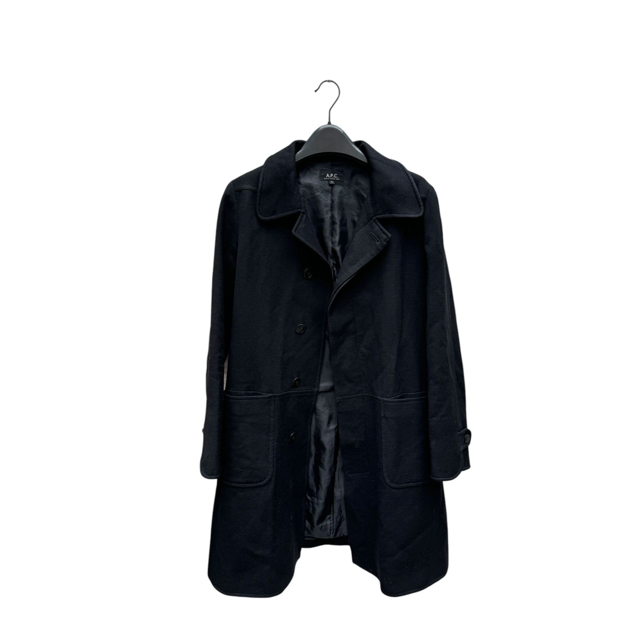 A.P.C. Black Wool Coat Size M / US 6-8 / IT 42-44 - 1 Thumbnail