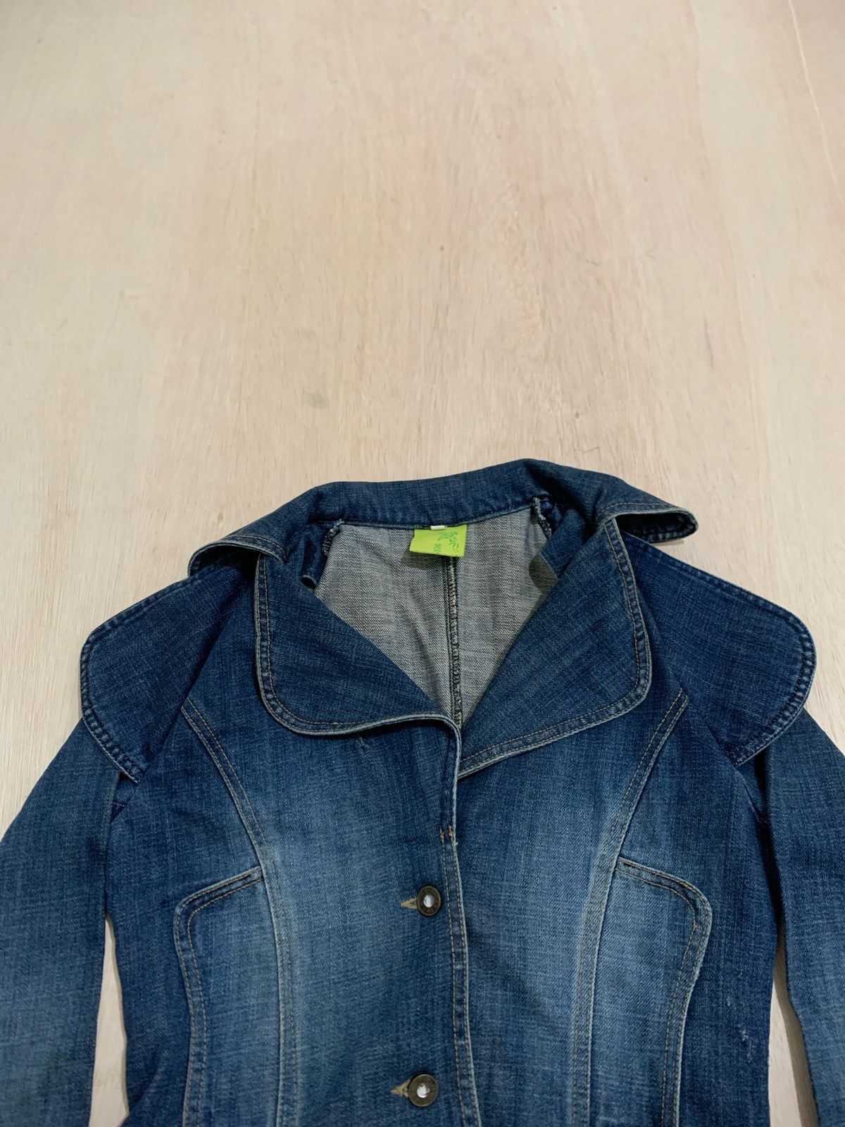14th Addiction × 20471120 × Japanese Brand Mango Goa Style Womens Denim Jacket Size S / US 4 / IT 40 - 4 Thumbnail