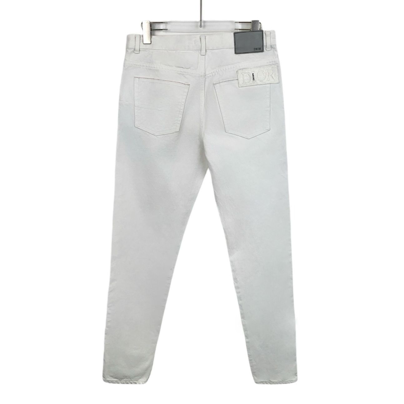 Dior Dior White Slim-Fit Cotton Denim Jeans With Embroidered Logo Size 31" - 8 Thumbnail