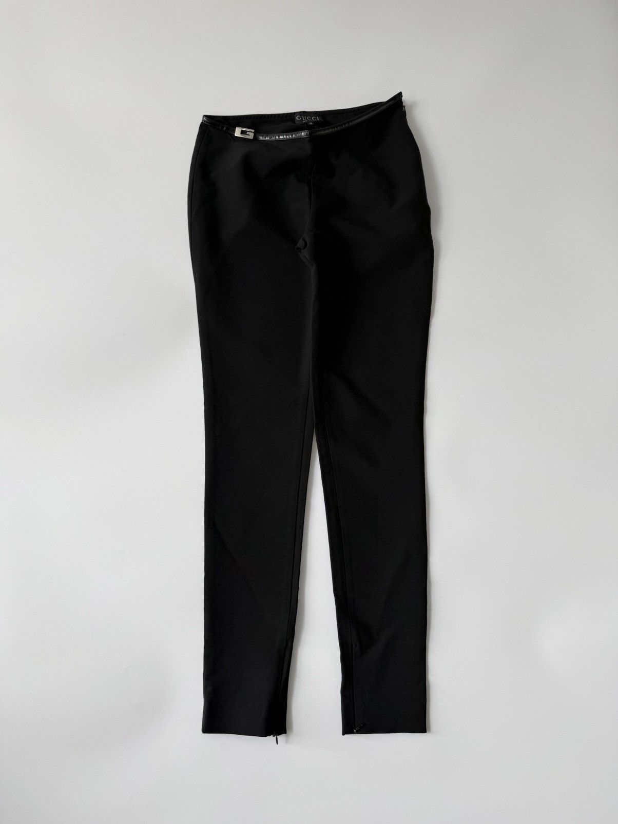 Gucci F/W 1997 Gucci by Tom Ford G-Buckle Patent Stretch Pants Size 26" / US 2 / IT 38 - 2 Thumbnail