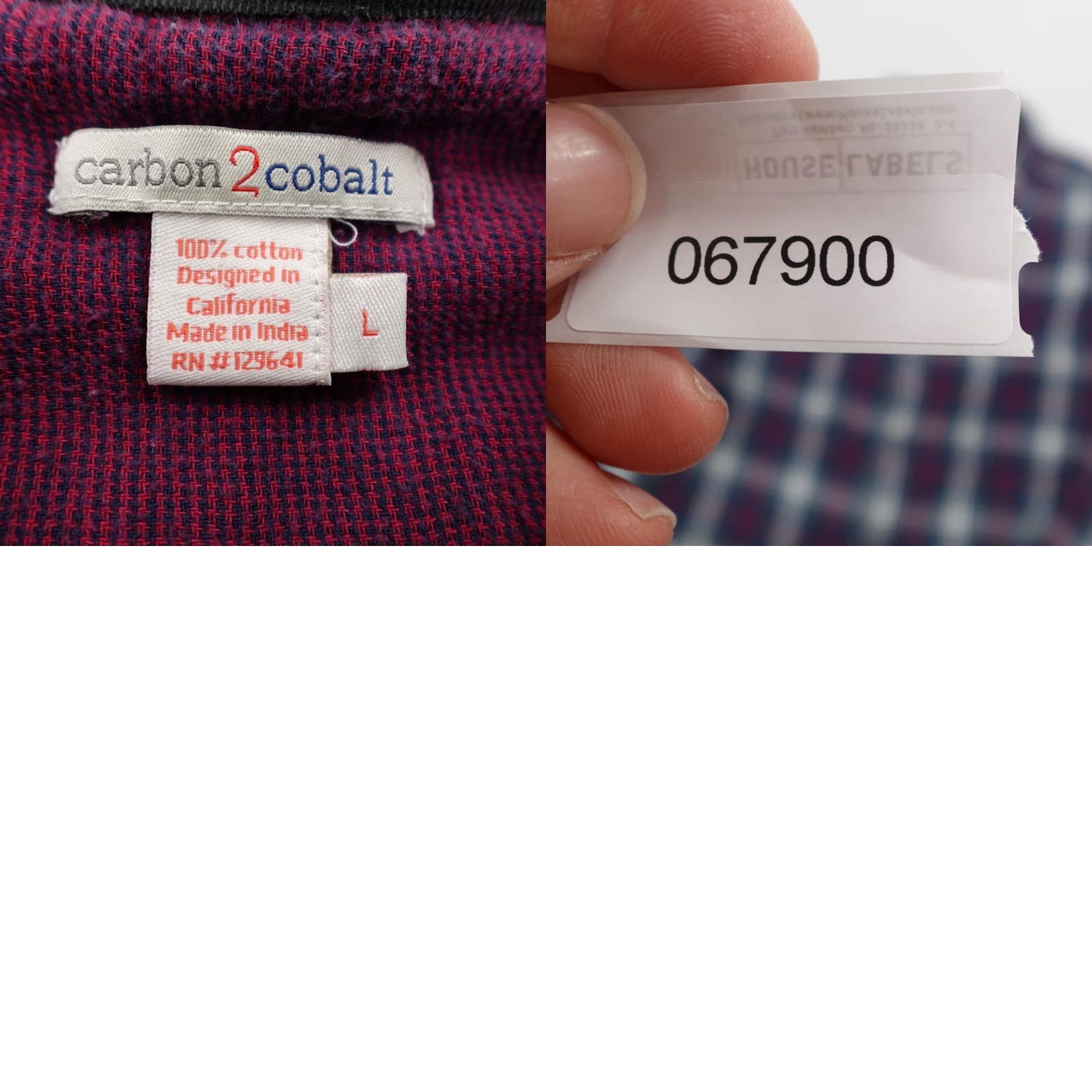 Carbon2Cobalt Carbon 2 Cobalt Shirt Mens Large Blue Plaid Flannel Button Up Casual Size US L / EU 52-54 / 3 - 8 Thumbnail