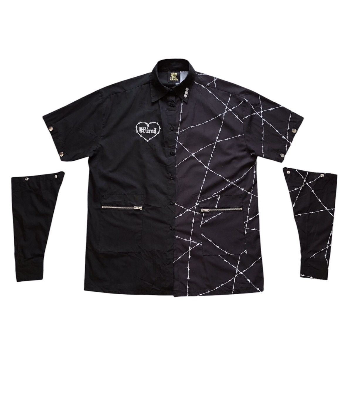 If Six Was Nine Japanese Brand Listen Flavor Wired Zipper Button Up Shirt Size US L / EU 52-54 / 3 - 1 Thumbnail