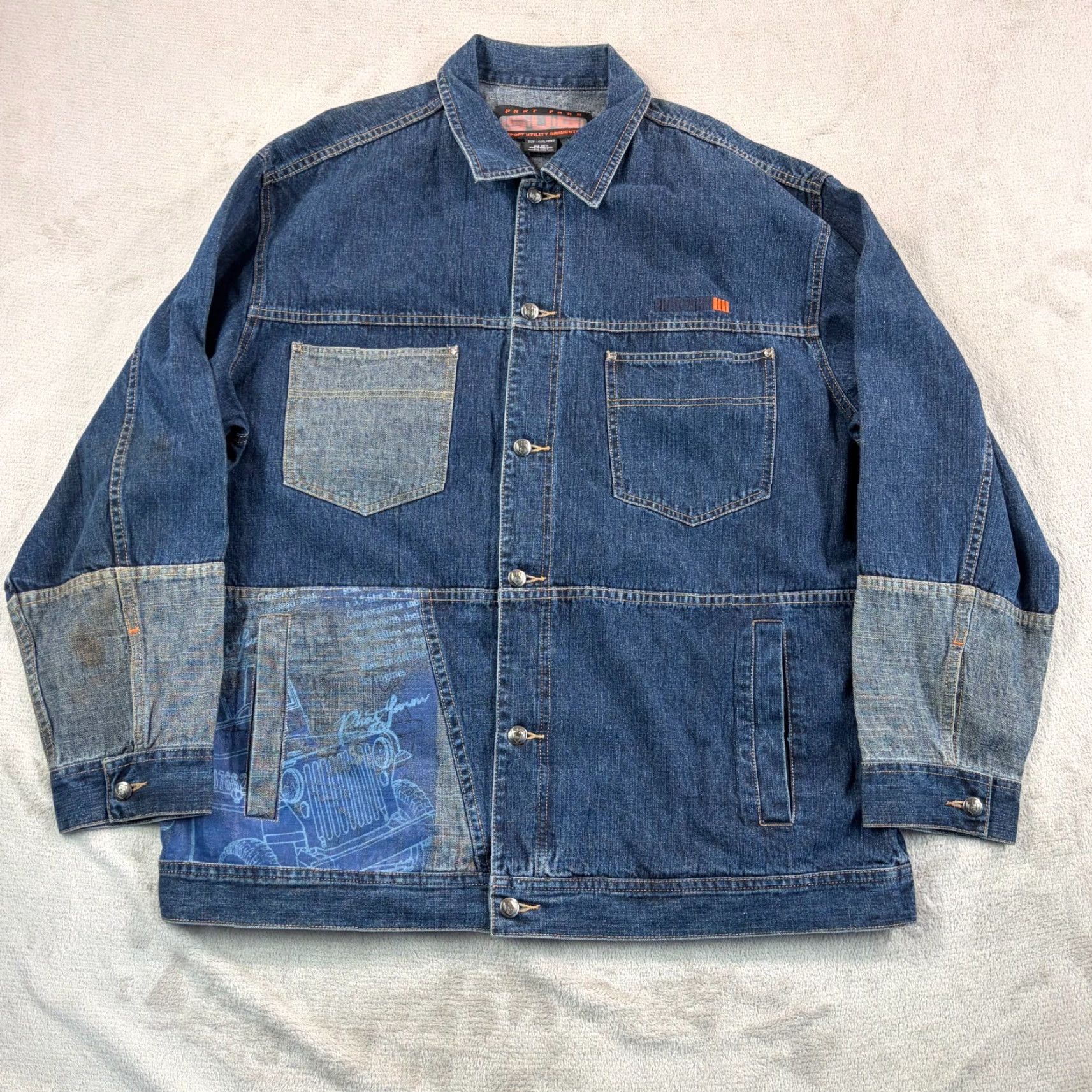 Phat Farm VINTAGE Phat Farm Denim Baggy Hip Hop Jacket 3XL Jeans 38x33 Set Size US 39 - 4 Thumbnail